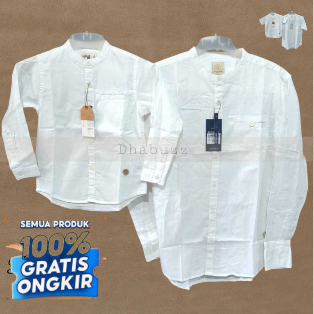 PUTIH BAJU KEMEJA KOKO KEMKO COUPLE AYAH ANAK LENGAN PENDEK DAN PANJANG ORIGINAL SAJUAK- pakaian pri