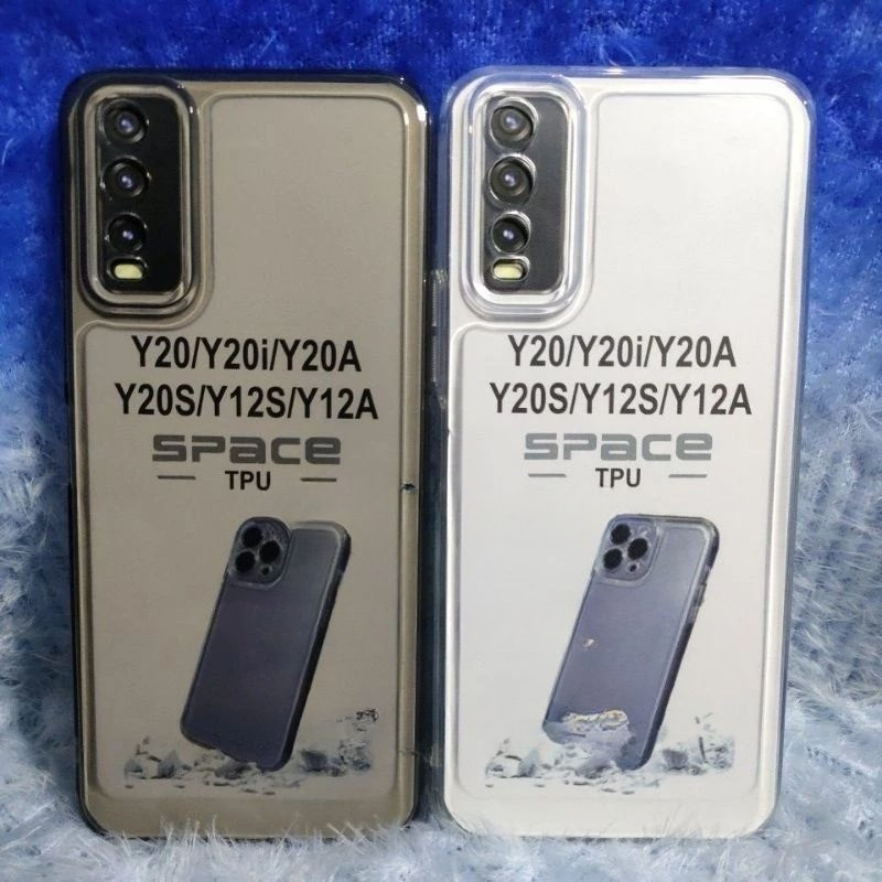 Soft Case Original Space Transparan Vivo Y20/V2029/Y20i/Y20A/Y20S/Y12S/Y12A Silikon+Protec Camera Ca