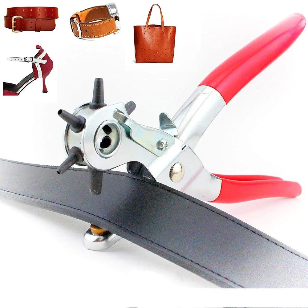 6Size Hole Punch Tool Eyelet Hole Punch Pliers Kit Leather Belts Hole Puncher Kit with 100pcs Eyelet