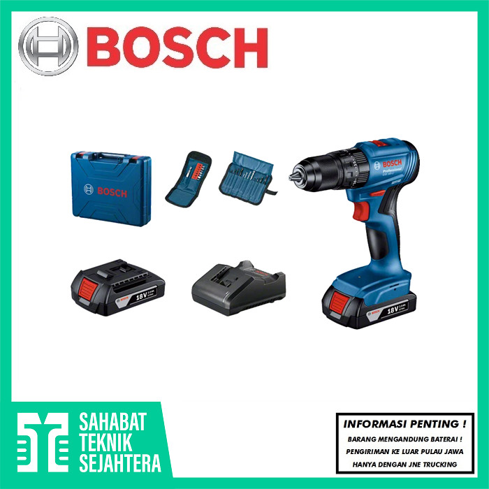 BOSCH GSB 185 Li Mesin Bor Cordless Drill 13mm 18V Brushless Impact Baterai Batre Tangan Cas Tanpa K