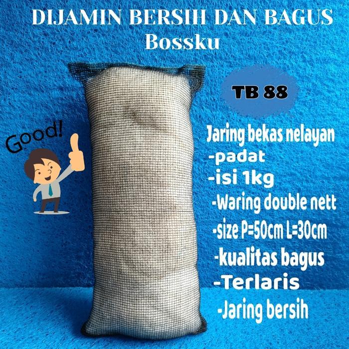 Klik Pakan Media filter kolam ikan jaring nelayan isi 1kg ukuran 50x30 cm kualitas bagus bersih
