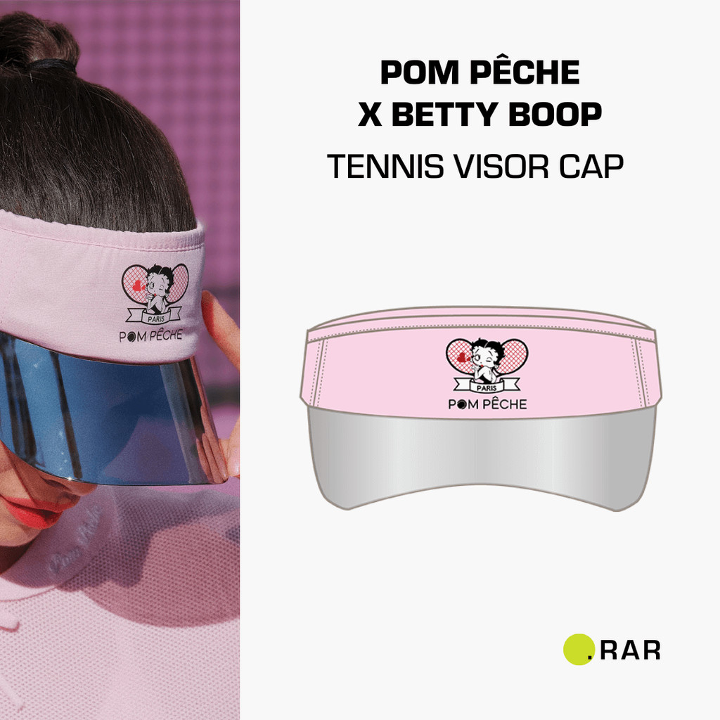 Pom Peche x Betty Boop Tennis Visor Cap - Pink - Topi Olahraga Wanita