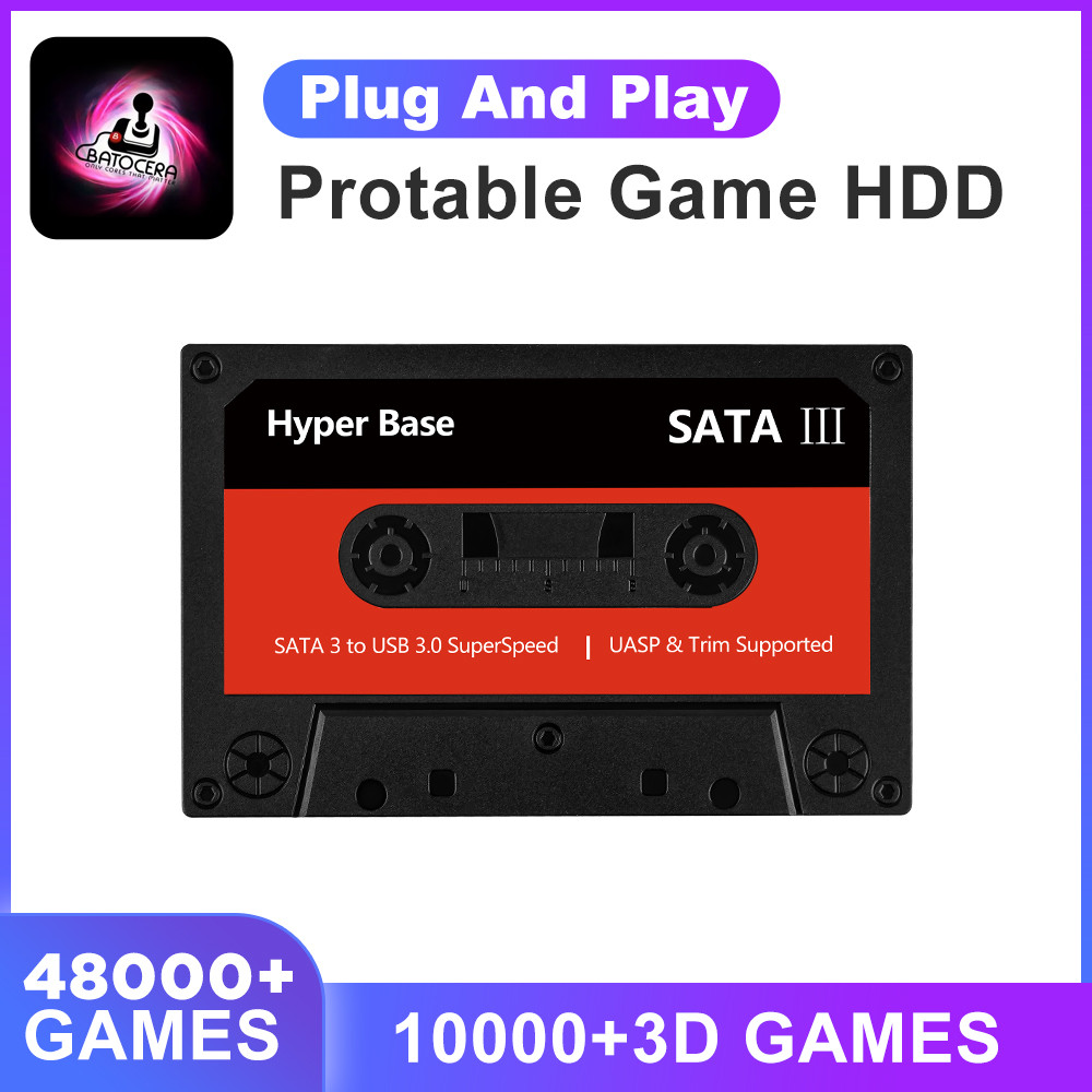 Batocera 35.linux 500G External HDD Game Hard Drive sk Game Consoles 48000+Games For PSP/MAME/N64/DC