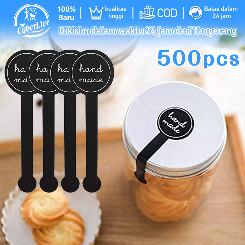 Hand Made Stiker 500 Pcs Sticker Segel Box Sticker Panjang Segel Makanan Seal Label Sticker