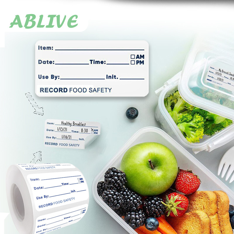 500pcs/Roll Stiker Expired Date Label Produk Stiker Penyimpanan Makanan Perekat Diri Food Storage La