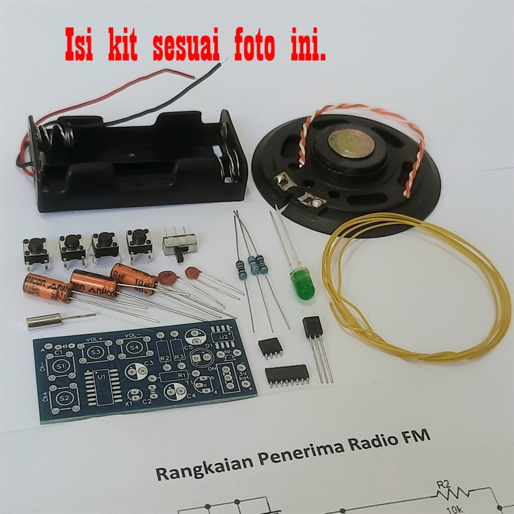 Promo Murah Kit DIY Penerima Radio FM digital tuner receiver + speaker Terlaris