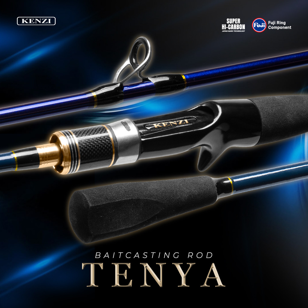 KENZI TENYA BOAT-1802 BAITCASTING Hollow Carbon PE 0.8-2.5 10kg - Joran Stik Pancing