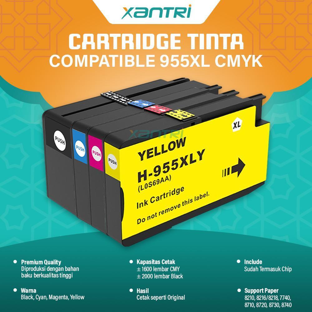 Cartridge Tinta 955XL 955 XL Compatible Printer 8210 7740 8216 8730