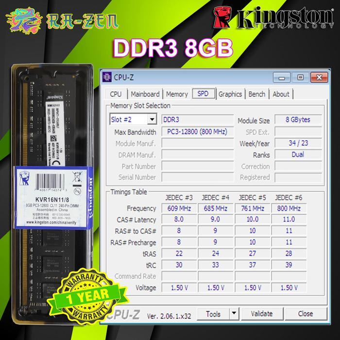 Memory Ram Pc Ddr3 8Gb Kingston