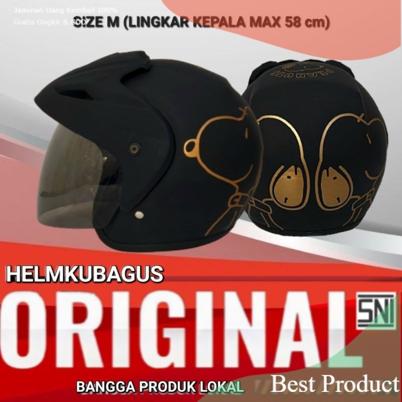 HELM SNI REMAJA DEWASA HALF FACE WANITA KUPU SNOOPY helem motif bunga sunflower fashion gmsouvenir l