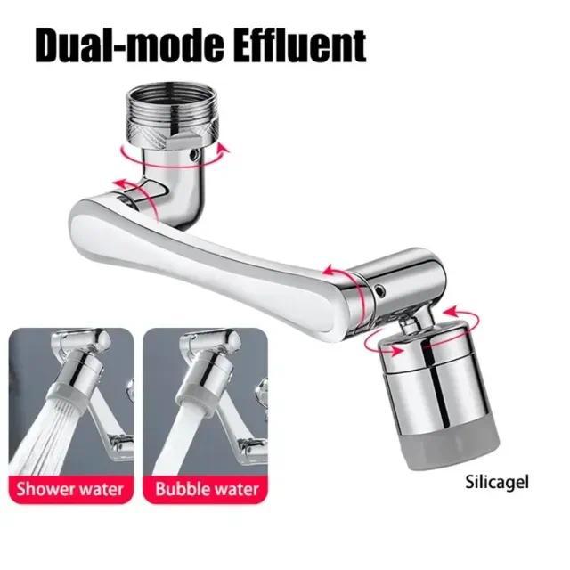 Multifunctional Rotatable Extension Faucet Aerator 1080 Degree Swivel Robotic Arm Water Filter Sink 