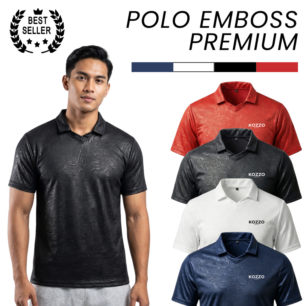 Jersey Polo Embos Pria Bahan Adem Premium