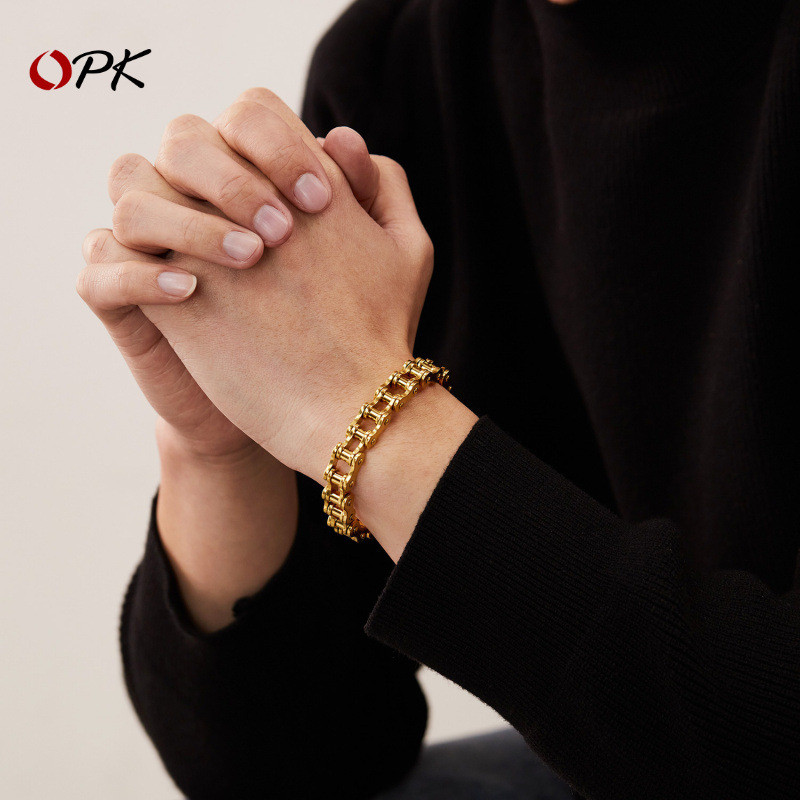 Penjualan langsung dari produsen, gelang yang populer. Gelang pria dari baja titanium Rantai motor b