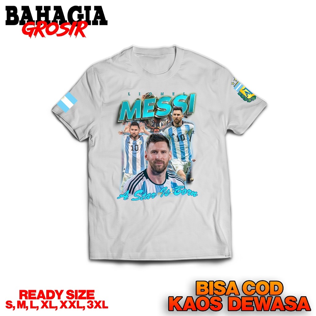 Kaos Lionel Messi Argentina Streetwear Baju Distro Bootleg Lionel Messi
