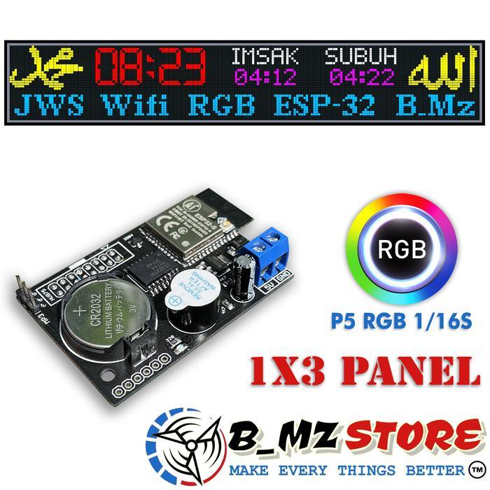 Kontroller - Controller JWS - Jam Sholat Wifi Murah 3 Panel P5 RGB Mp3 - Tampilan 1