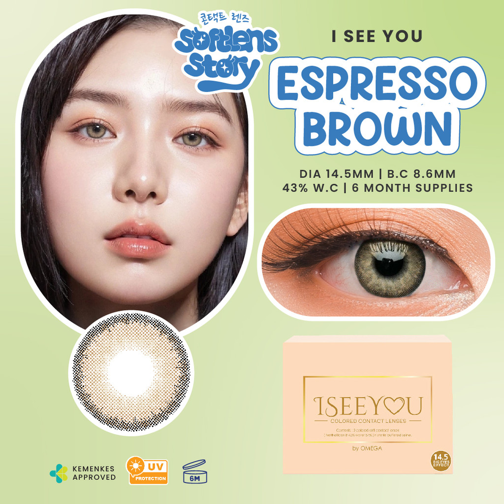 I See You Espresso Brown Monthly Softlens Warna Bulanan