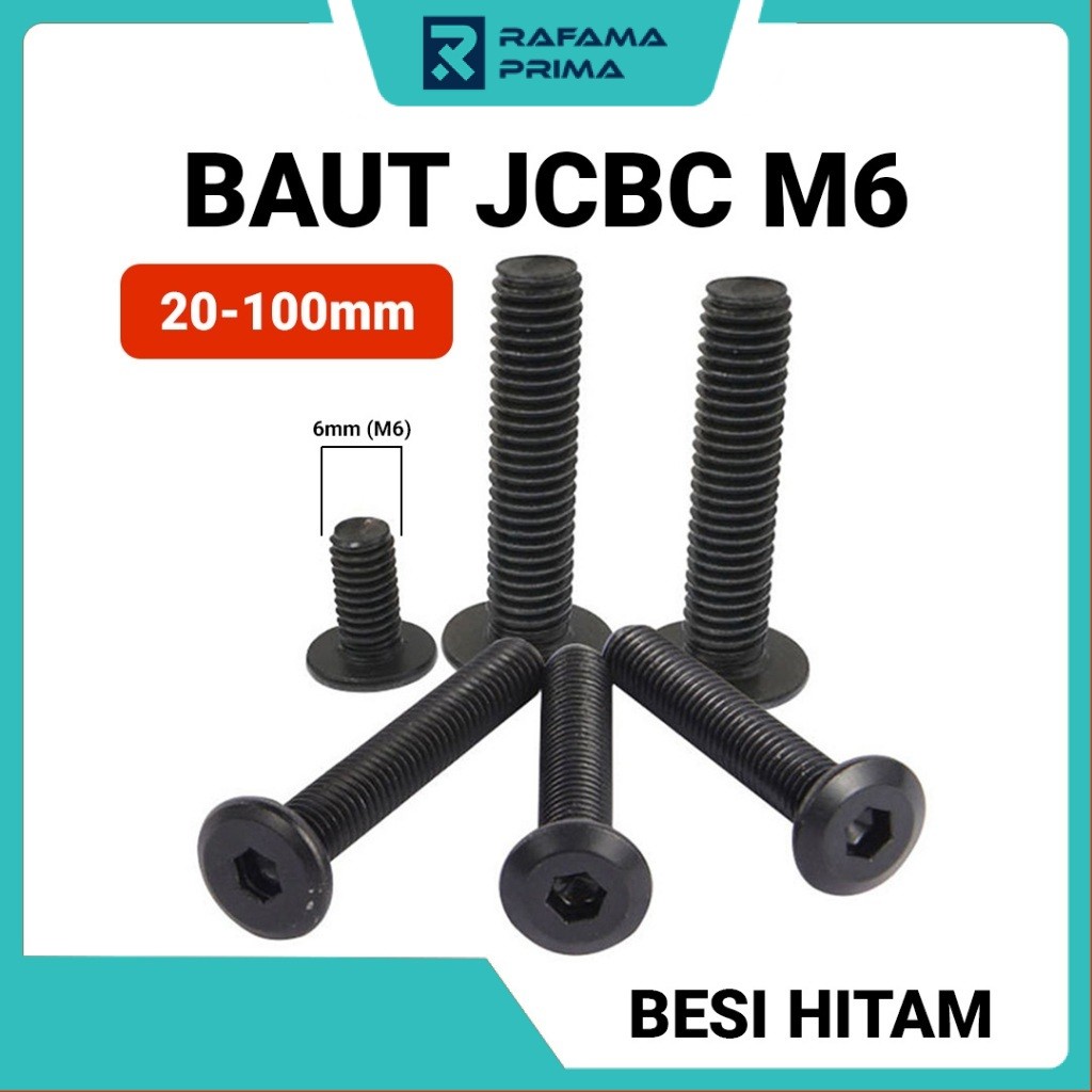 Baut JCBC M6 Hitam | Baut Box Speaker | Baut Knockdown Furniture