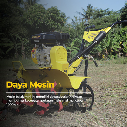 Mesin Traktor Mini Tiller FIRMAN FTL520 / Mesin Cultivator Bajak Sawah Kebun Ladang Basah Kering - P