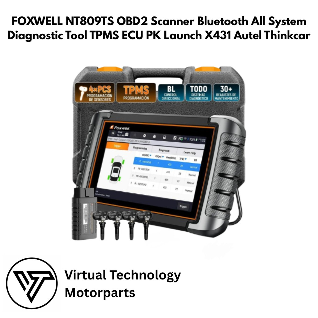 FOXWELL NT809TS OBD2 Scanner Bluetooth All System Diagnostic Tool TPMS ECU PK Launch X431 Autel Thin
