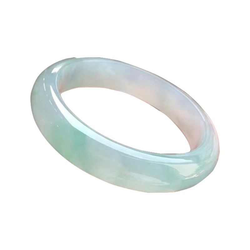 Gelang giok es untuk perempuan giok hijau tua dengan motif bunga gelang giok hijau gelang wanita ban