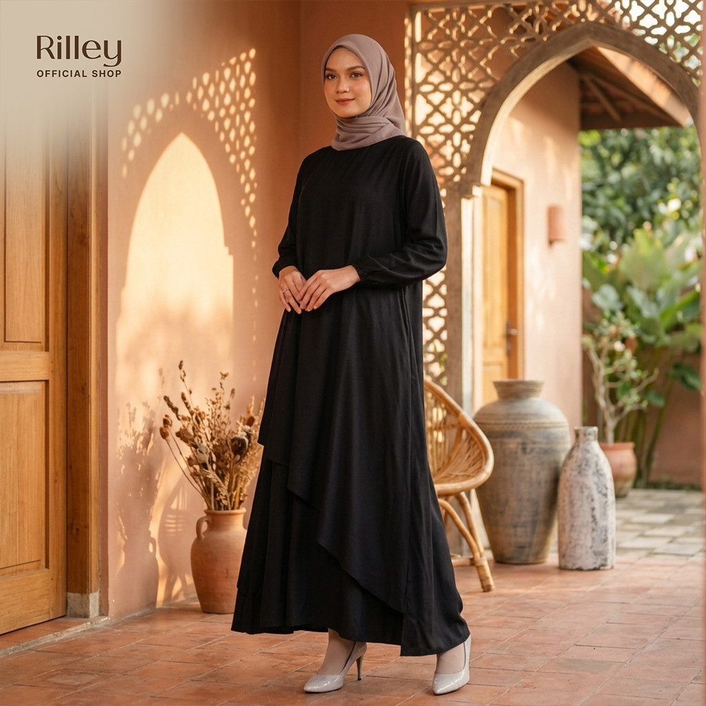 RILLEY - Gamis Sena | Gamis Wanita Busui Bahan Adem Rayon Twill