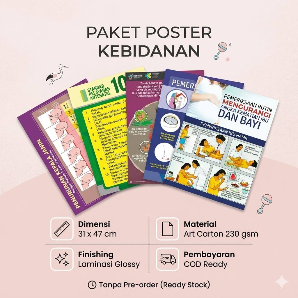 Poster Kehamilan - Paket Poster Kebidanan - Kesehatan - Paket Poster Murah - Poster Lengkap