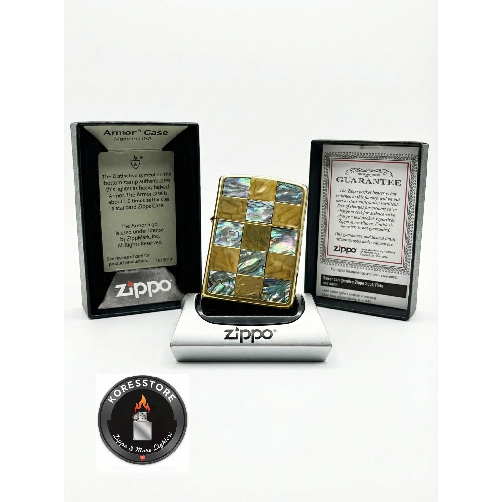 Korek Zippo gold ice Diamond Chess motif unik premium Original Made In USA