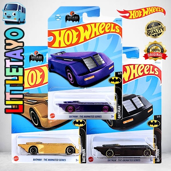 HOTWHEELS BATMAN THE ANIMATED SERIES BATMOBILE HITAM UNGU EMAS