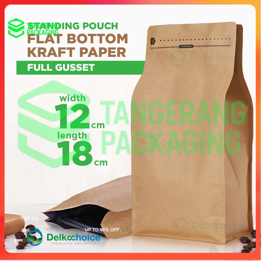 Standing Pouch Kraft Full Gusset 12x18