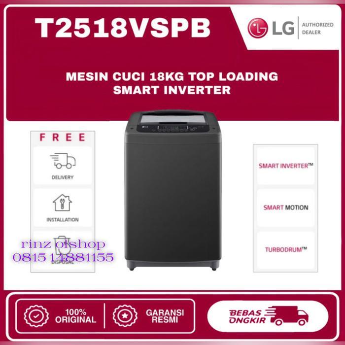 MESIN CUCI LG T2518VSPB TOP LOADING 18KG INVERTER TURBO DRUM
