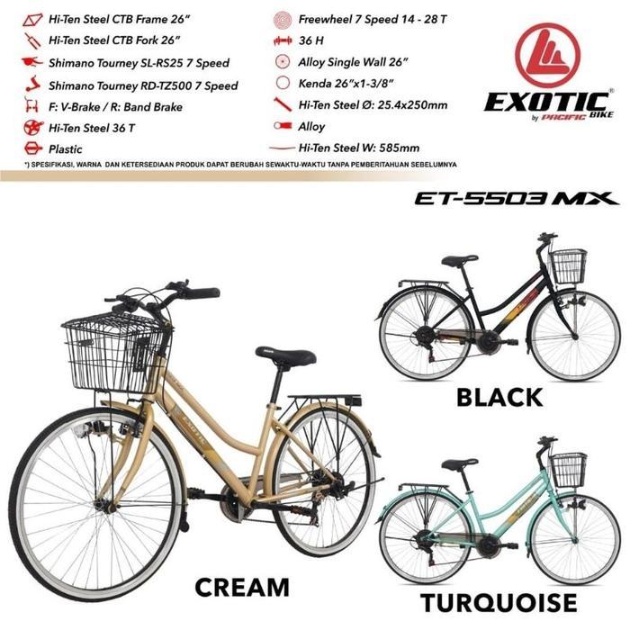 Sepeda Keranjang Cewek CTB 26 Exotic ET 5503 MX 7 SPEED Shimano / Sepeda Cewek City Bike CTB 26 Exot