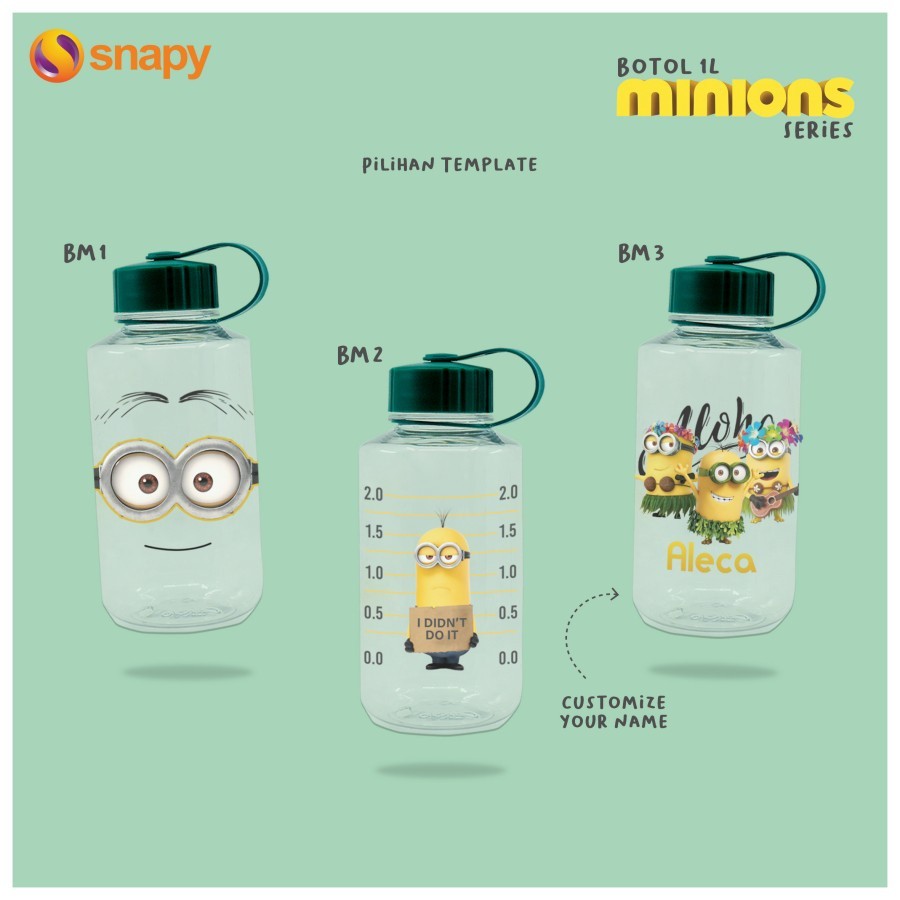 TUMBLER BOTOL MINUM LUNDEE CUSTOM 1 LITER MINION