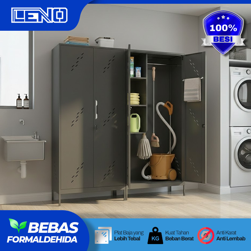 Lemari Alat Kebersihan Lemari Sapu Besi Lemari Janitor Besi Storage Alat Pembersih Cleaning Cabinet