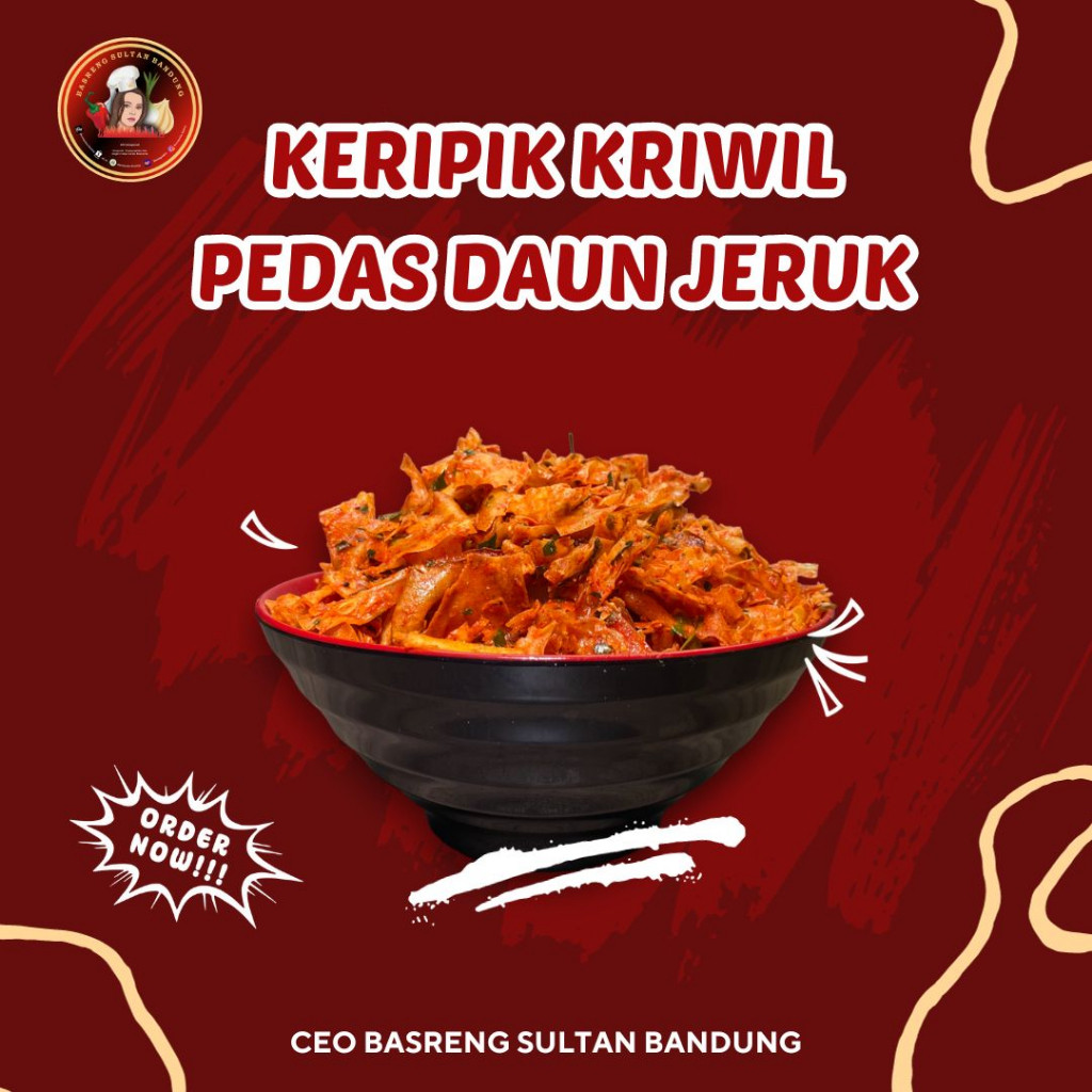 BISA (COD) Keripik Singkong Kriwil Pedas Daun Jeruk - 1KG