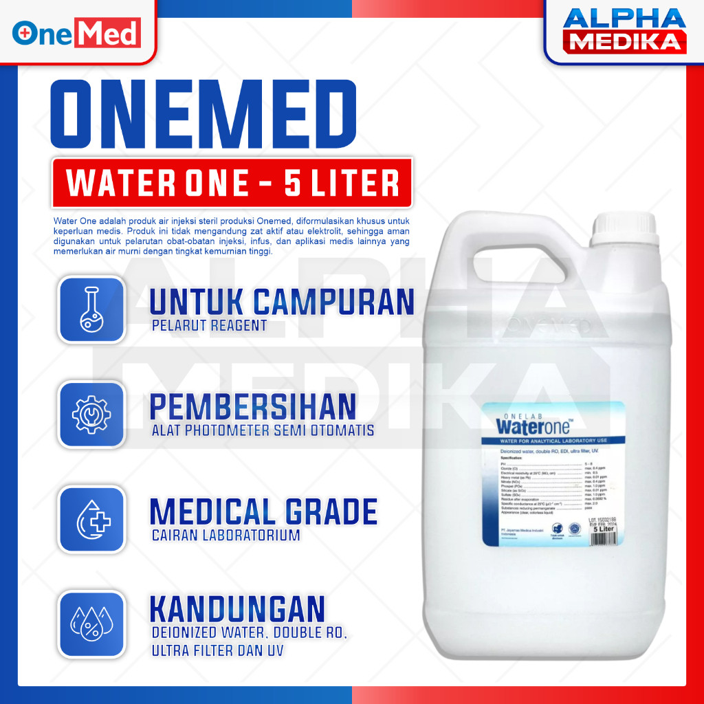 ONEMED - Water One 5 Liter Onemed / Aquabidest Onemed / Aquadest Steril 5 liter