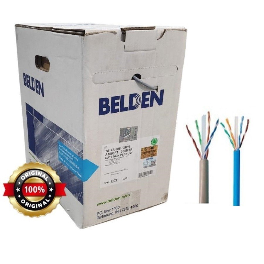 Belden 7814A Kabel Cable Lan Jaringan Network UTP Indoor Cat 6 Cat 6e Cat6e Cat6 Di Jamin Original V