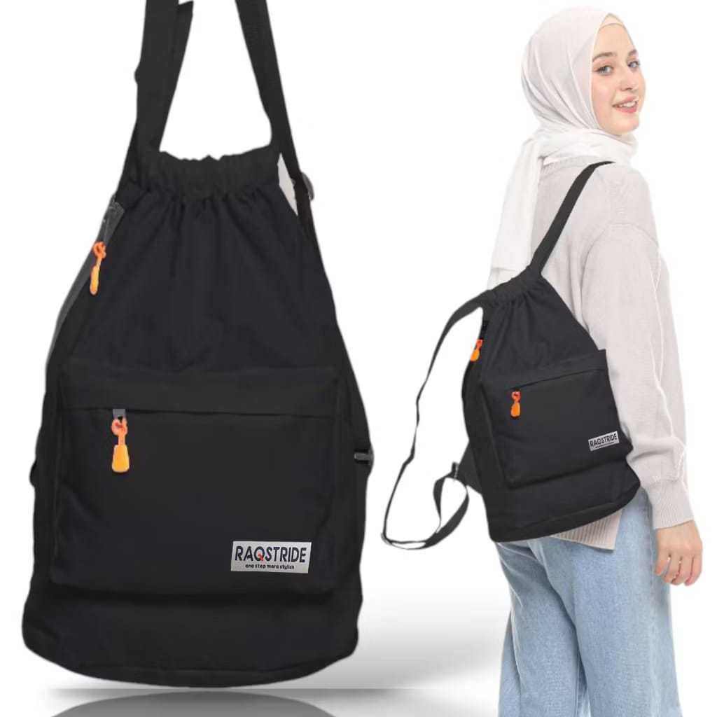 DTY  Tas Ransel Tali Serut Raq Sekolah Olahraga Aesthetic Keren Pria Anti Air Terbaru