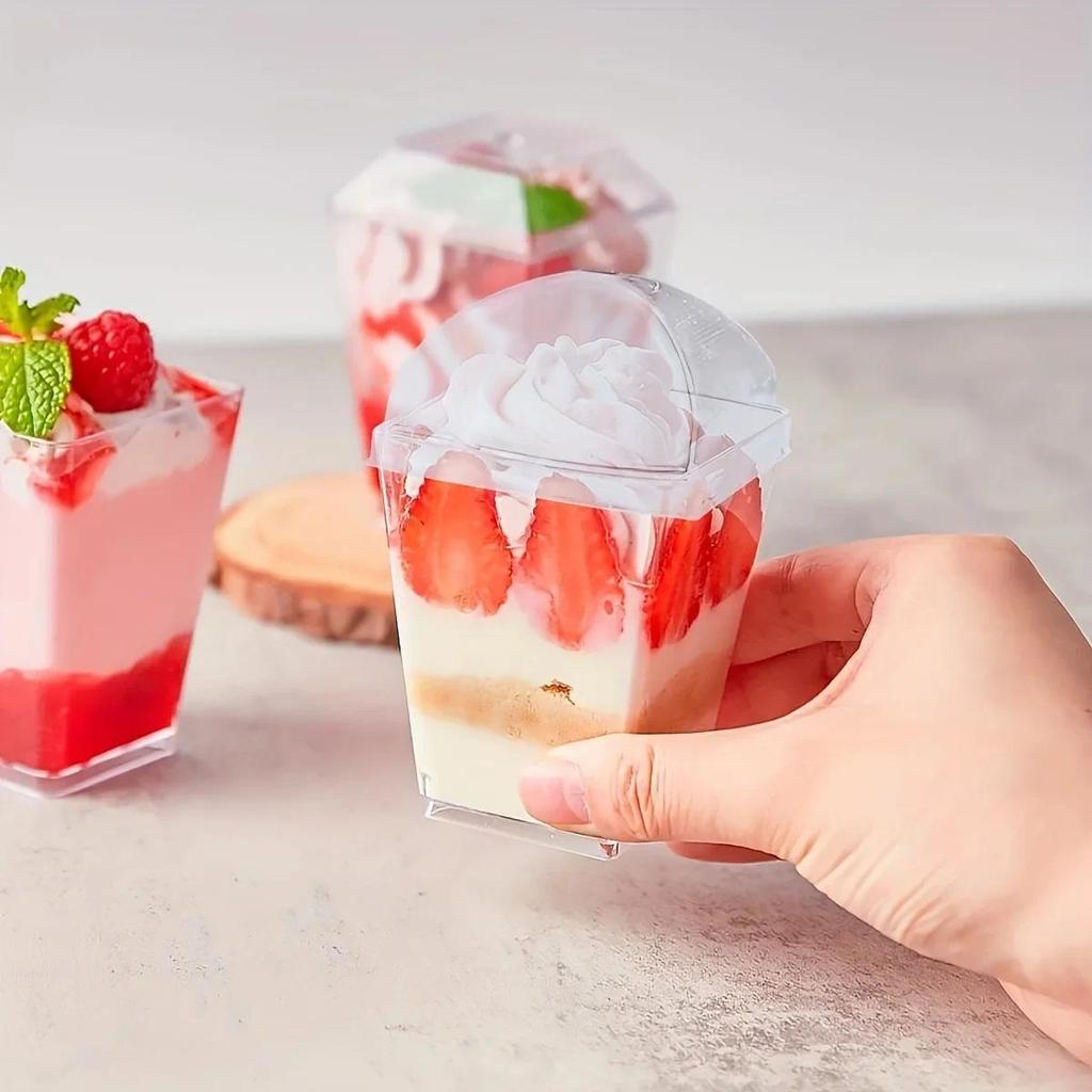 Mousse Cup, Pudng Cup, Yogurt Cup,Invidual Container for Mousse Cake, Pudng and Yogurt,  Transparent