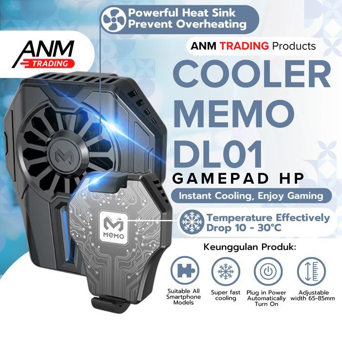 Cooler Handphone Memo DL01 / Fancooler Radiator / Pendingin HP DL 01 Hitam Kipas - Cooler Only