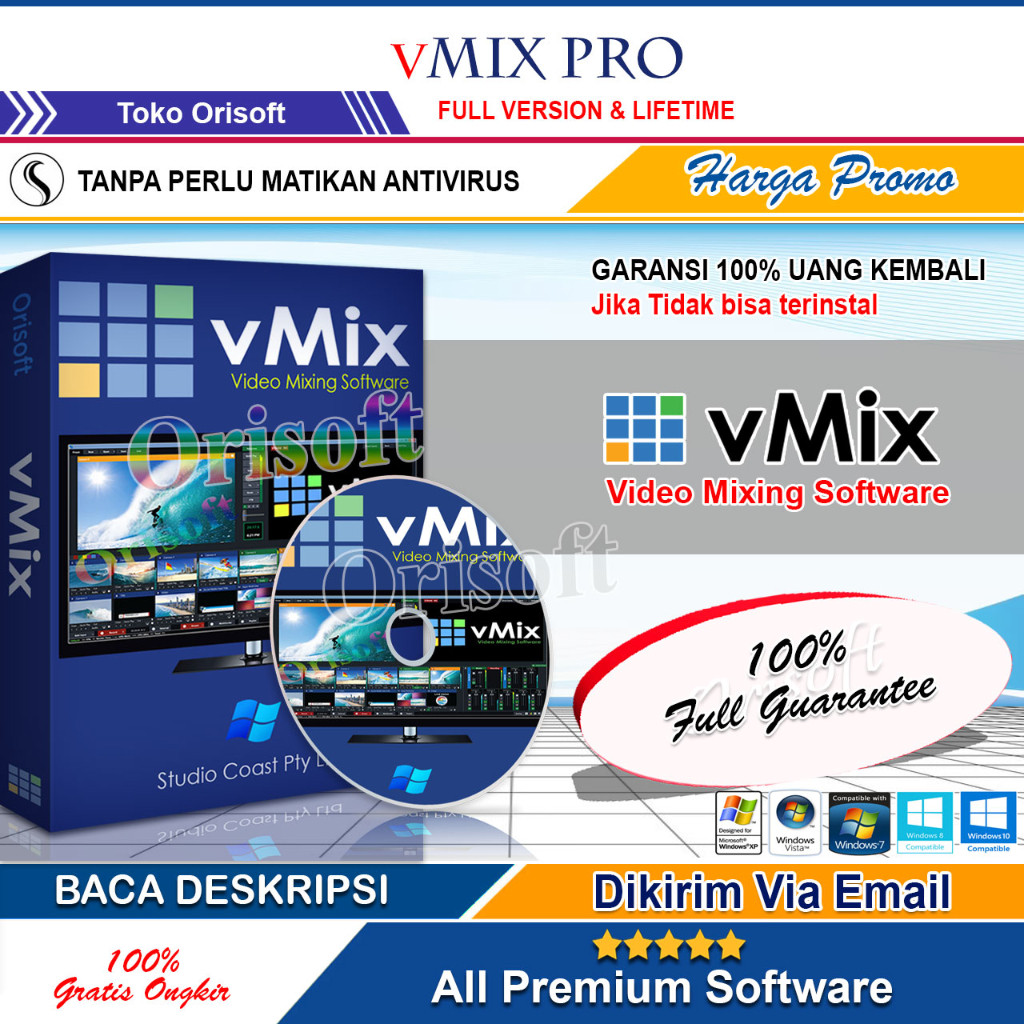 vMix Pro 24 Full Version Lifetime 2026 Software Live Streaming Video PC Tanpa Watermark