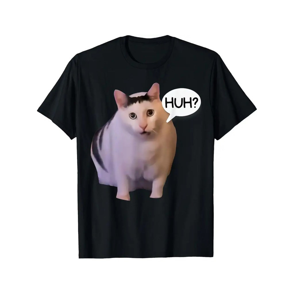 Meme Kucing Lucu Huh Meme Lucu Meme Internet Pecinta Kucing Joke T-shirt Kaos Santai Atasan Santai K