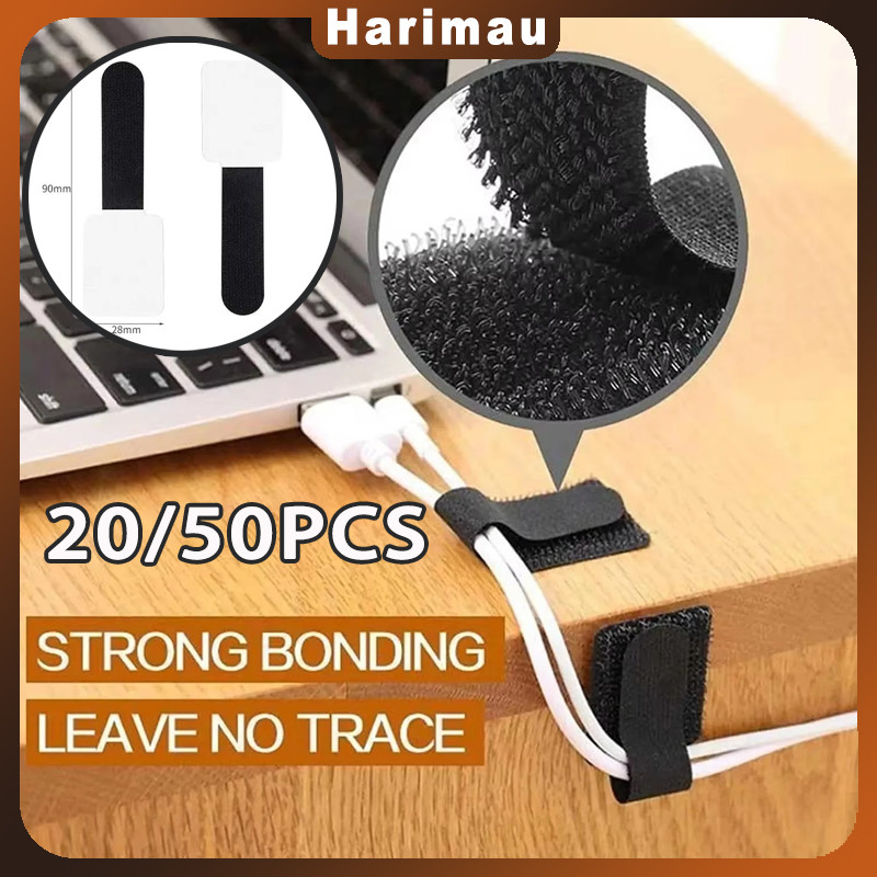 20/50Pcs Klip Kabel Organizer Tempel Dinding Jepitan Cable Clamp Clip/Klem Kabel Tie Flexible Cable 