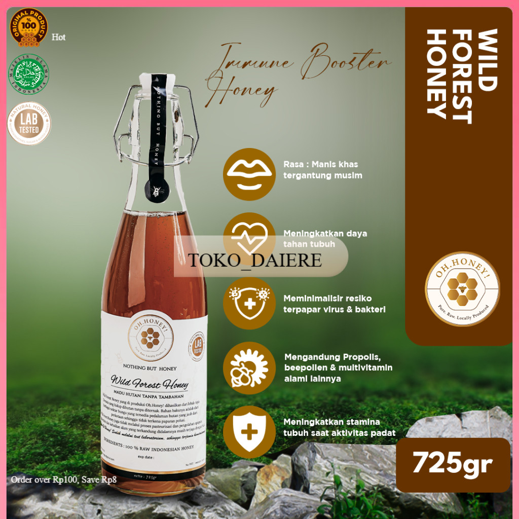Wild Forest Honey for Immune Booster Oh,Honey - Madu Hutan Asli 100% Murni Tanpa Campuran