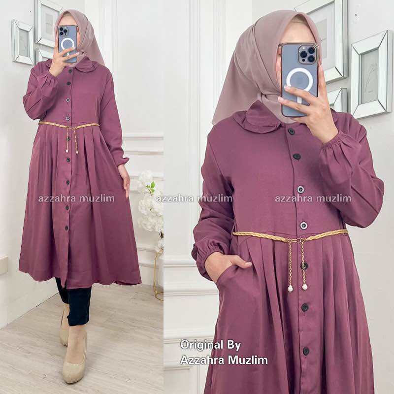 Eurigo - ORIYA Tunik Wanita Shakila Free Belt Busui Kancing Aktif