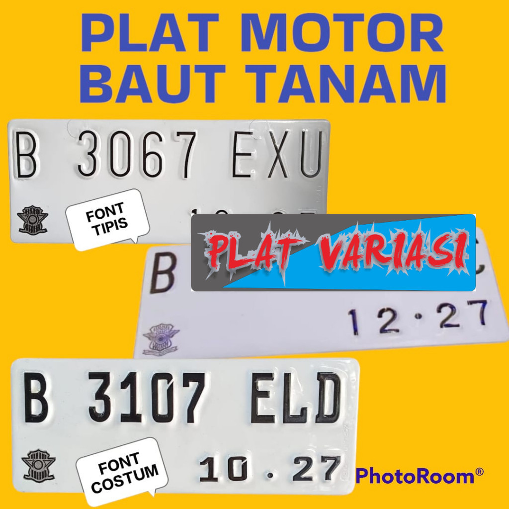 Plat Nomor Motor Custom Baut Tanam Rapih Custom Angka Plat Motor Baut Tanam TerBaru