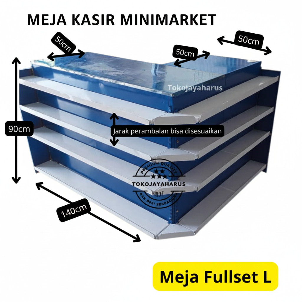 Meja kasir minimarket fulset L termurah request warna