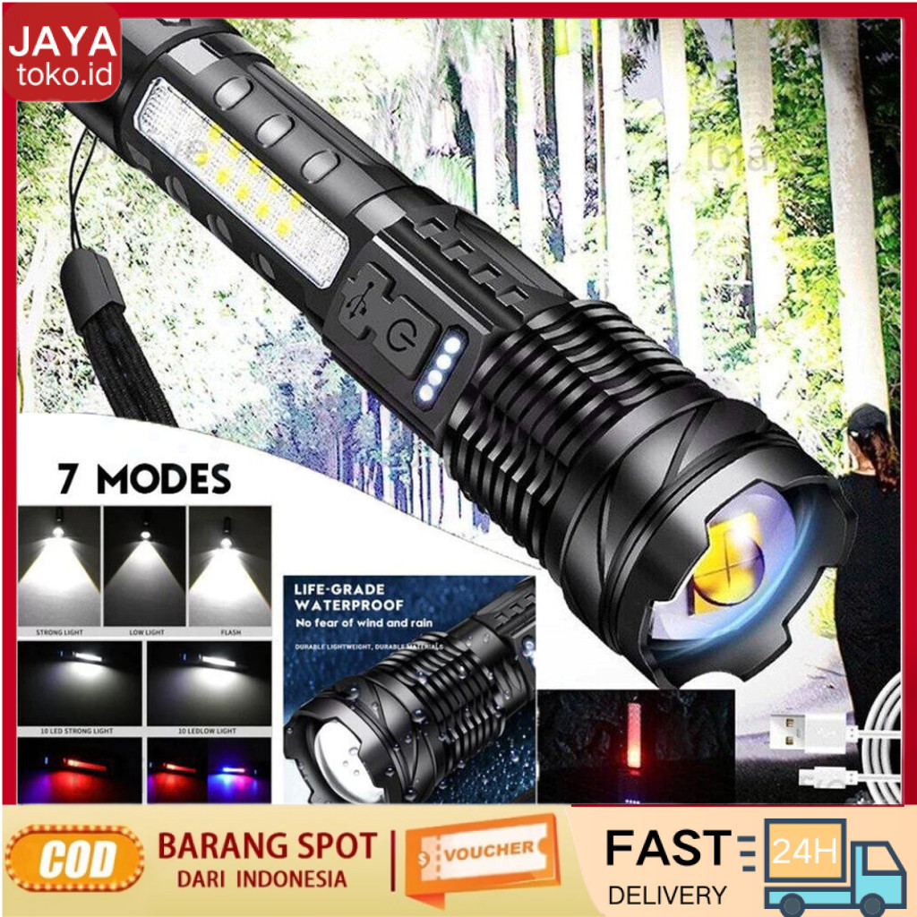 [COD] JAYA TOKO Senter Super Terang Senter SWAT Terbaik / Senter LED Isi Ulang / Senter USB Isi Ulan