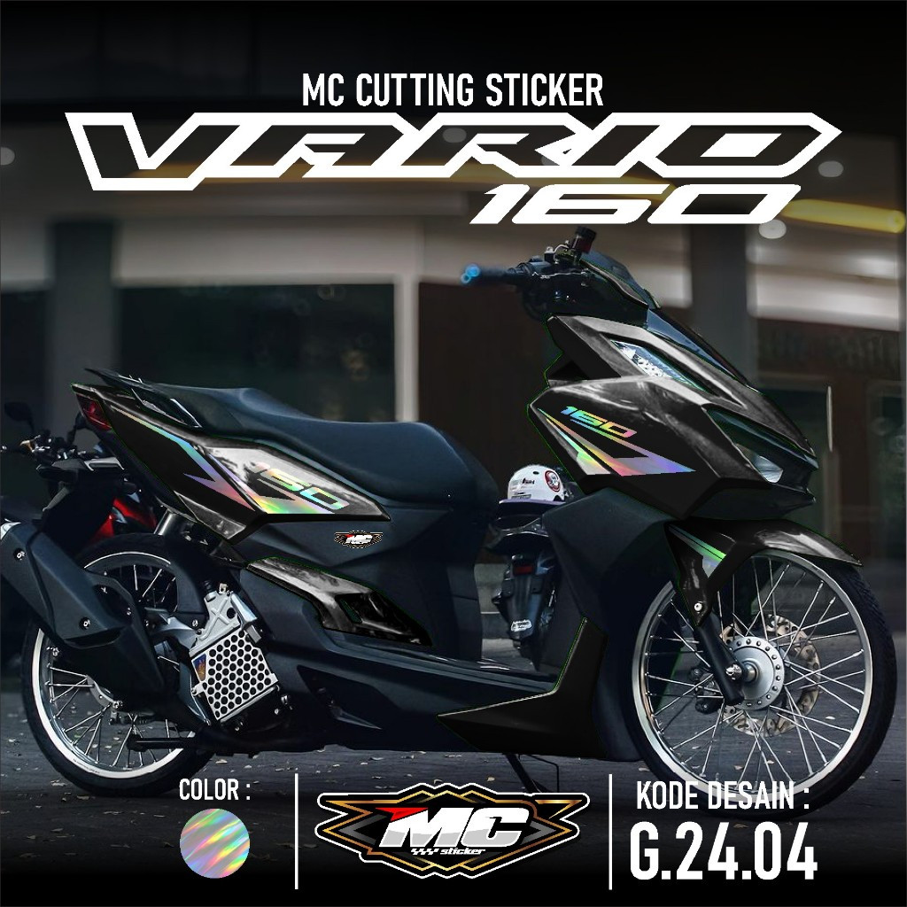 Striping Vario 160 New Cutting Sticker Aksesoris Motor Stiker Honda Vario 160 Grafis Garis Skotlet L