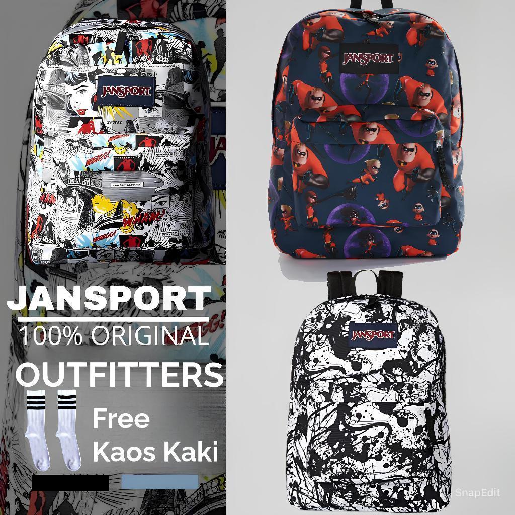 Jansport Incredibles Superbreak 25L Backpack Desain Trendy Kapasitas Besar Waterproof