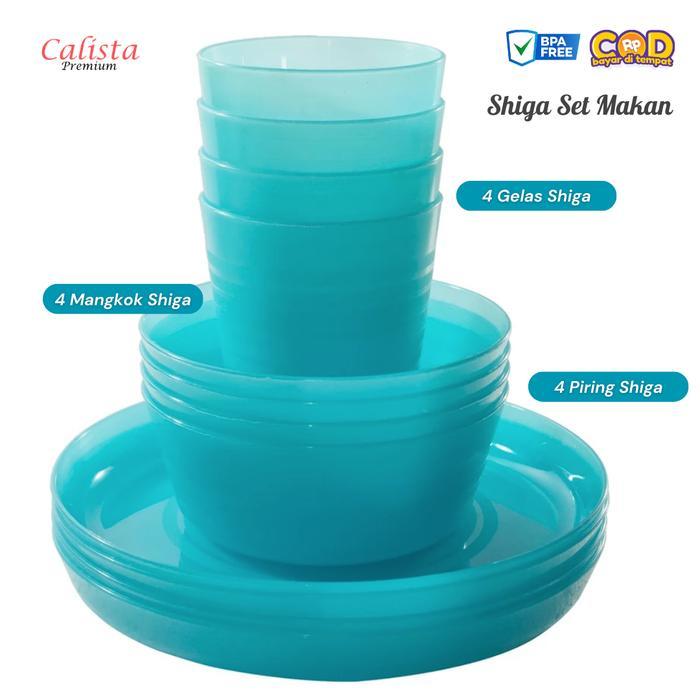 [CALISTA] Shiga Set 12 pcs Mangkok Piring Gelas Set - TOSCA